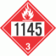 UN 1145 - Flammable Class 3 Placards