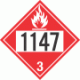 UN 1147 - Flammable Class 3 Placards