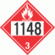 UN 1148 - Flammable Class 3 Placards