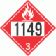 UN 1149 - Flammable Class 3 Placards