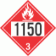 UN 1150 - Flammable Class 3 Placards