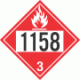 UN 1158 - Flammable Class 3 Placards