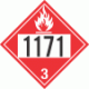 UN 1171 - Flammable Class 3 Placards