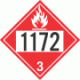 UN 1172 - Flammable Class 3 Placards