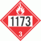 UN 1173 - Flammable Class 3 Placards