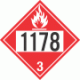 UN 1178 - Flammable Class 3 Placards