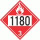 UN 1180 - Flammable Class 3 Placards