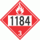 UN 1184 - Flammable Class 3 Placards