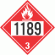 UN 1189 - Flammable Class 3 Placards