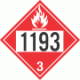 UN 1193 - Flammable Class 3 Placards