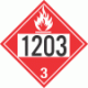 UN 1203 - Flammable Class 3 Placards