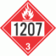 UN 1207 - Flammable Class 3 Placards