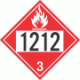 UN 1212 - Flammable Class 3 Placards