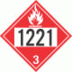 UN 1221 - Flammable Class 3 Placards