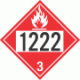 UN 1222 - Flammable Class 3 Placards