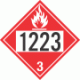 UN 1223 - Flammable Class 3 Placards