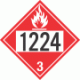 UN 1224 - Flammable Class 3 Placards