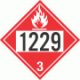 UN 1229 - Flammable Class 3 Placards