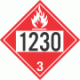 UN 1230 - Flammable Class 3 Placards