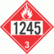 UN 1245 - Flammable Class 3 Placards