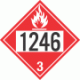 UN 1246 - Flammable Class 3 Placards