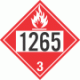 UN 1265 - Flammable Class 3 Placards