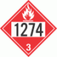 UN 1274 - Flammable Class 3 Placards