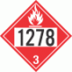 UN 1278 - Flammable Class 3 Placards