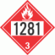 UN 1281 - Flammable Class 3 Placards