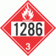 UN 1286 - Flammable Class 3 Placards