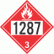 UN 1287 - Flammable Class 3 Placards