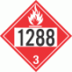 UN 1288 - Flammable Class 3 Placards