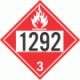 UN 1292 - Flammable Class 3 Placards