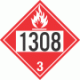 UN 1308 - Flammable Class 3 Placards