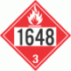 UN 1648 - Flammable Class 3 Placards