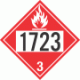 UN 1723 - Flammable Class 3 Placards