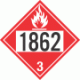 UN 1862 - Flammable Class 3 Placards