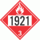 UN 1921 - Flammable Class 3 Placards