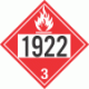 UN 1922 - Flammable Class 3 Placards