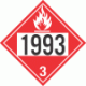 UN 1993 - Flammable Class 3 Placards