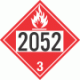 UN 2052 - Flammable Class 3 Placards