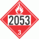 UN 2053 - Flammable Class 3 Placards