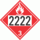 UN 2222 - Flammable Class 3 Placards