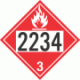 UN 2234 - Flammable Class 3 Placards