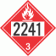 UN 2241 - Flammable Class 3 Placards