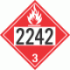 UN 2242 - Flammable Class 3 Placards