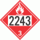 UN 2243 - Flammable Class 3 Placards