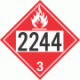 UN 2244 - Flammable Class 3 Placards