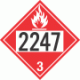 UN 2247 - Flammable Class 3 Placards