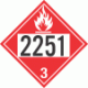 UN 2251 - Flammable Class 3 Placards